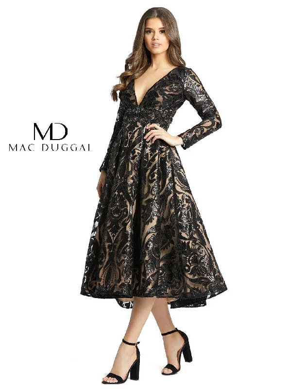 Mac Duggal 67529 Short Long Sleeve Sequins Dress Sale