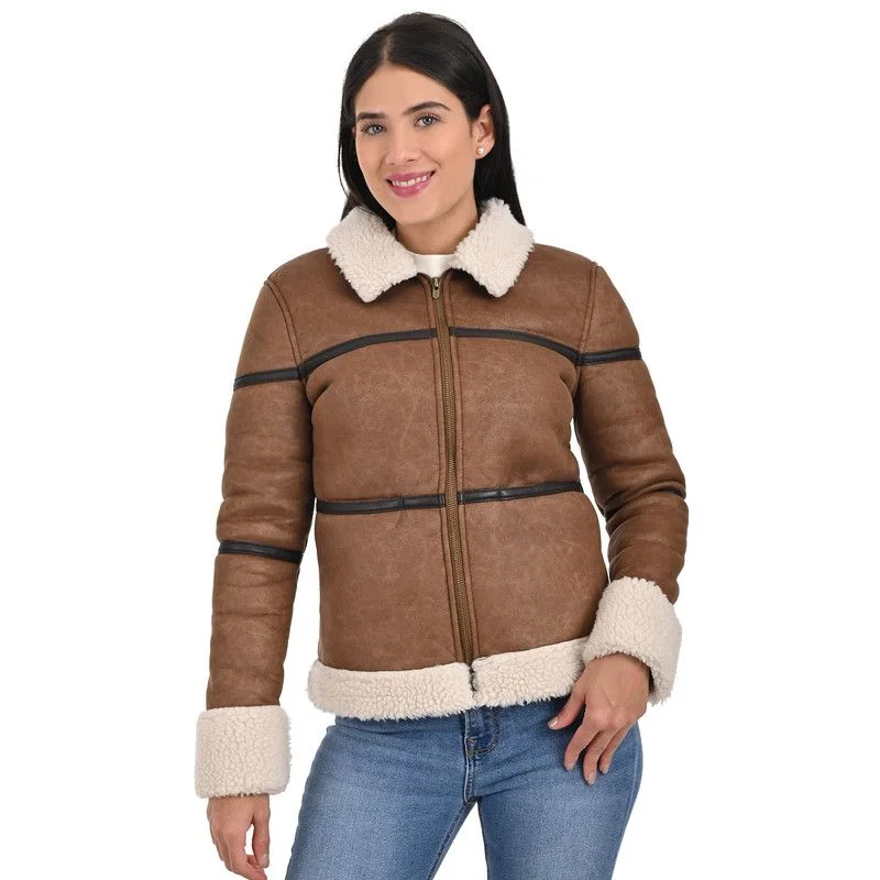 LEE Women's Fur Bomber Jacket