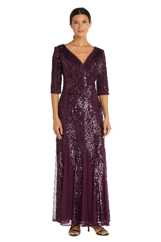 Wine 10P R&M Richards 7565P Long Formal Petite Beaded Dress Sale