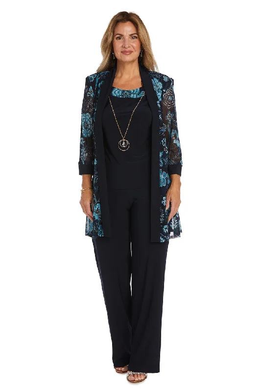 R&M Richards 9842 Two Piece Print Formal Pant Set