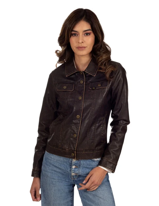 Lee Women's Leatherette Jean Jacket