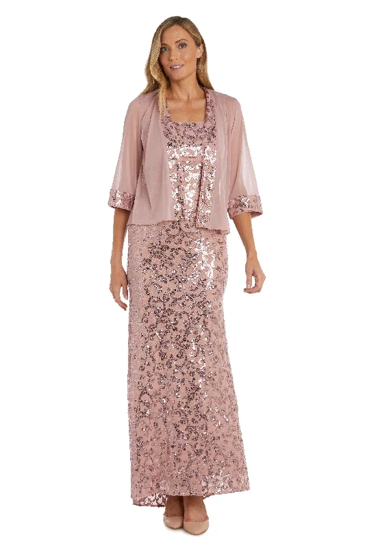 R&M Richards 9965 Long Formal Floral Jacket Dress