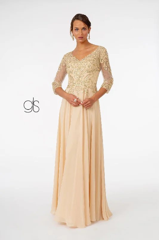 Embroidered Bodice Evening Long Formal Dress Sale