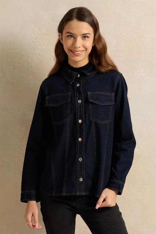 Senior Girls Navy Denim Jacket