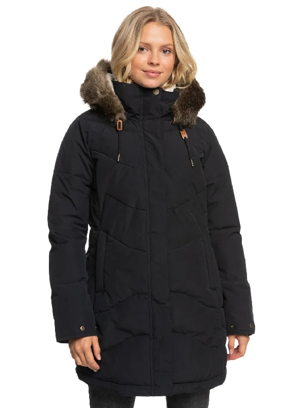 Ellie Longline Winter Jacket - True Black