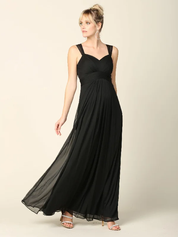 Long Sleeveless Bridesmaid Chiffon Dress