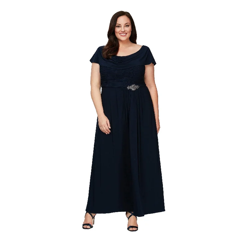 Alex Evenings AE84351491 Plus Size Long Pleated Dress