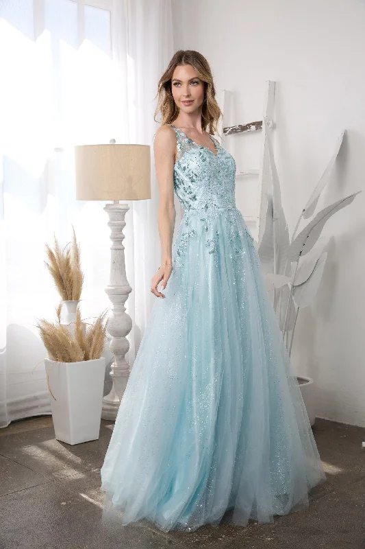 Eva Fashion 5244 Long Sleeveless Formal Prom Dress