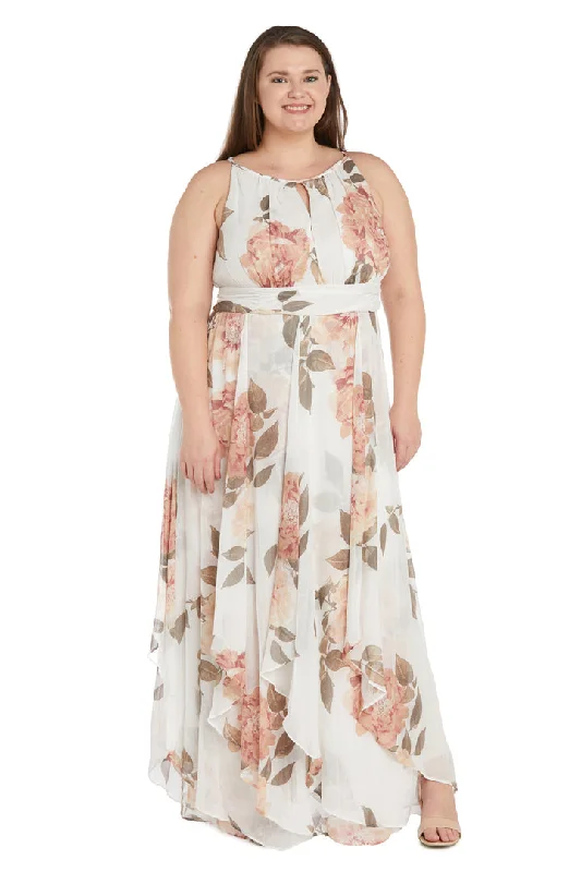 R&M Richards 7908W Long Floral Print Plus Size Dress