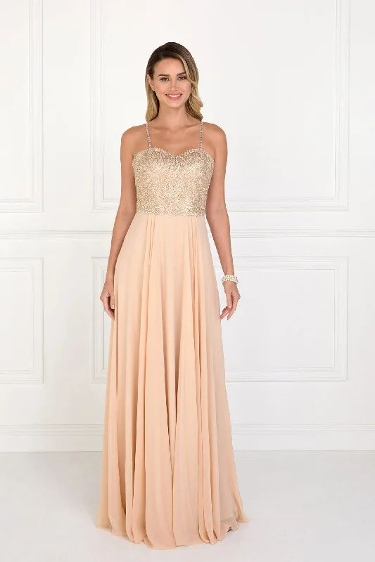 Long Formal Chiffon Spaghetti Strap Prom Dress