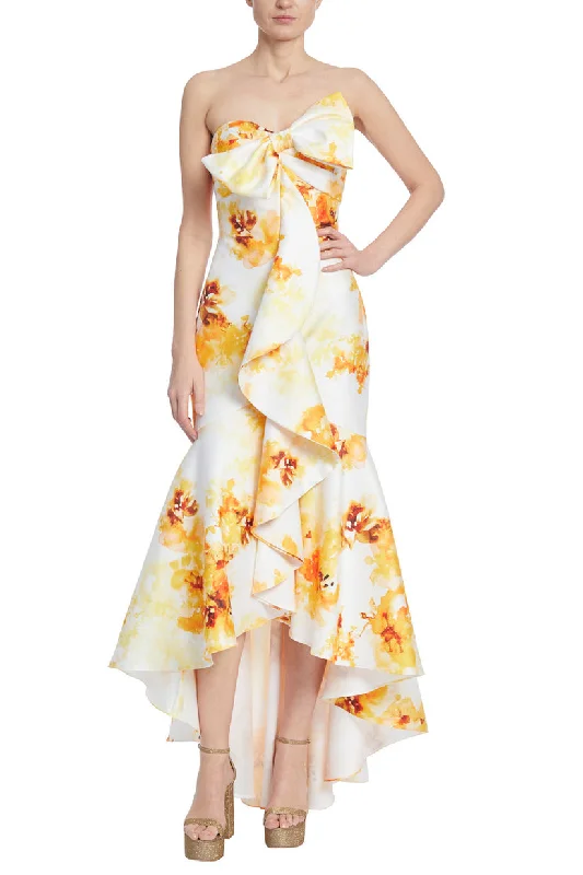 Badgley Mischka SC3982 High Low Floral Mermaid Formal Dress