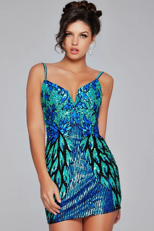 Jovani 39907 Short Cocktail Fitted Sequin Homecoming Dress