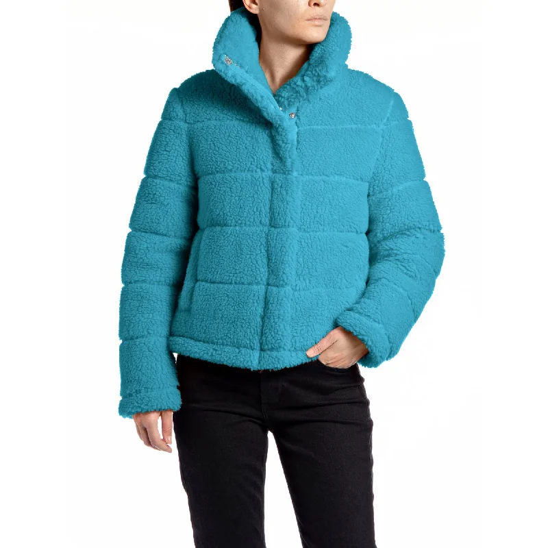 Replay Women's Reversible Jacket in Nylon and Sherpa