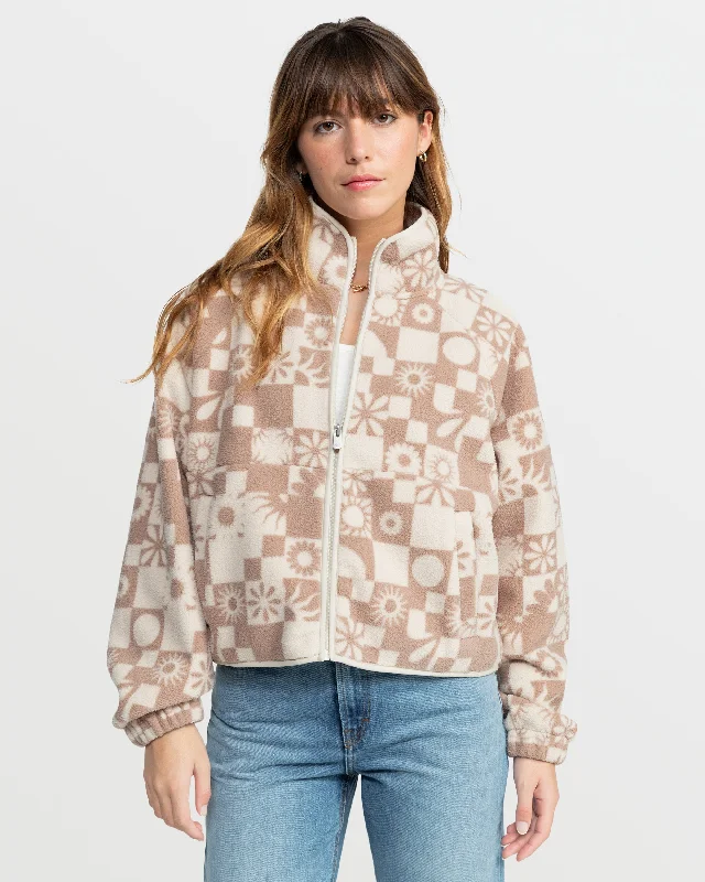 Blurry Cloud Fleece Jacket - Parchment