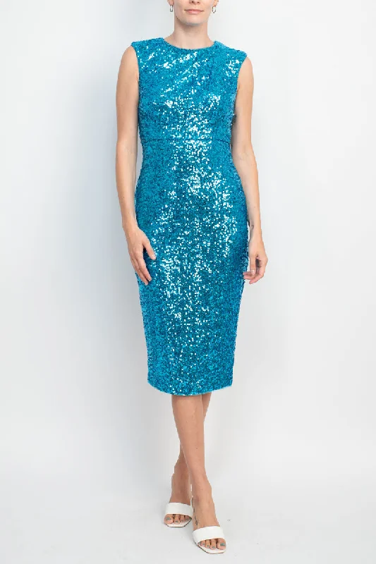 Badgley Mischka SC3835 Fitted Sequin Cocktail Dress