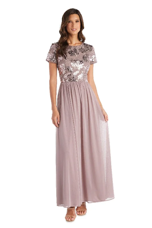 R&M Richards 7058P Long Formal Petite Sequins Dress Sale