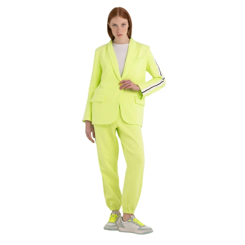 Replay Women's Single-breasted Blazer with Contrasting-colored Bands