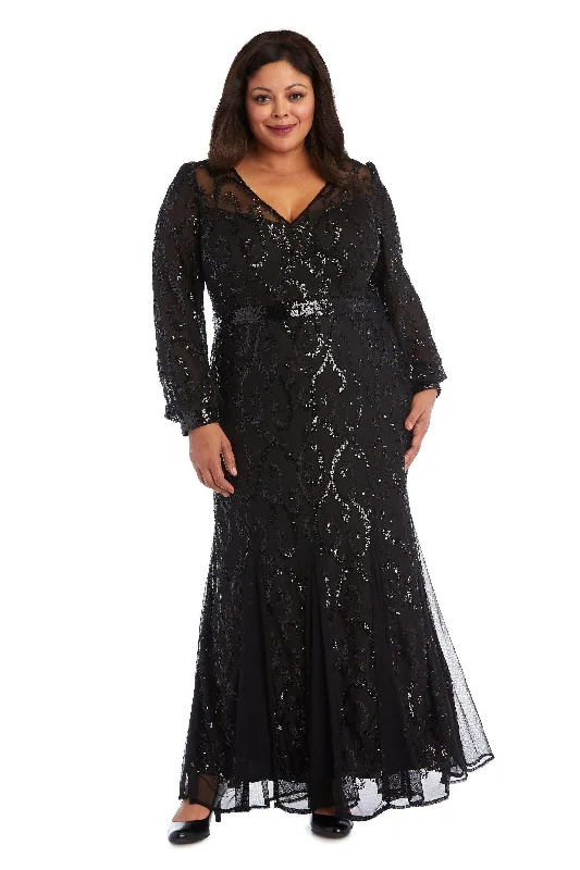 R&M Richards 5649W Long Sleeve Plus Size Dress