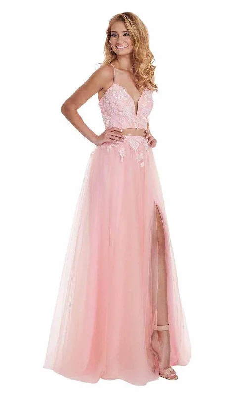 Rachel Allan Long Two Piece Prom Formal Dress 6466