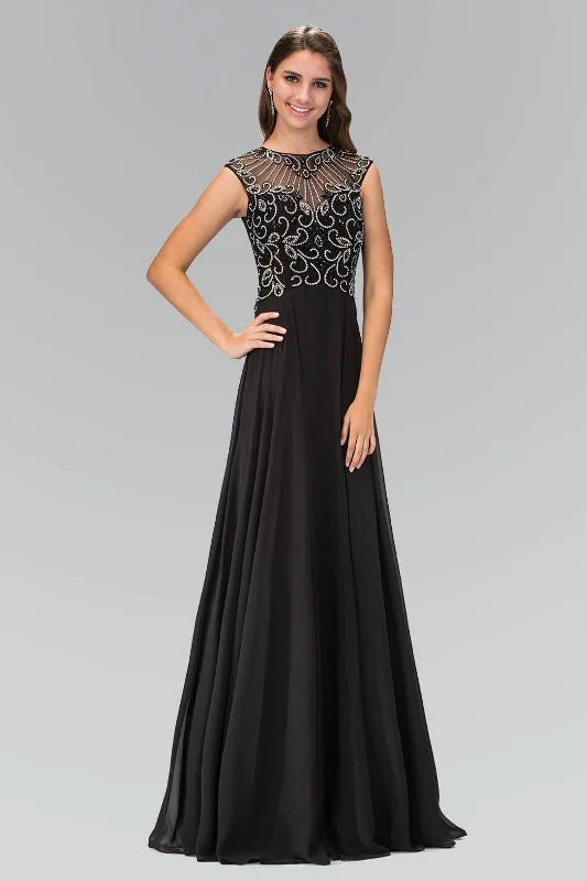 Prom Long Formal Beaded Bodice Evening Gown