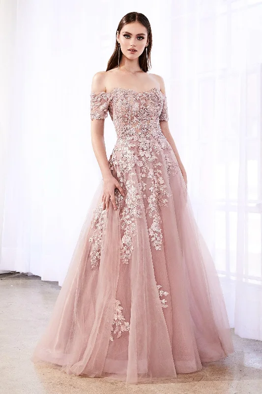 Cinderella Divine C20 Long Formal Off Shoulder Evening Dress