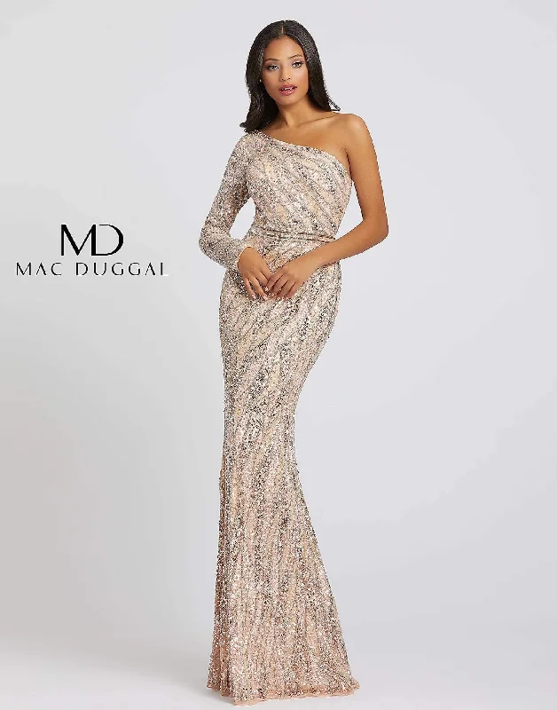 Mac Duggal 4982 Prom Long Formal One Shoulder Evening Dress