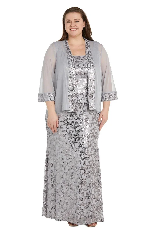 R&M Richards 9965W Plus Size Long Formal Jacket Dress