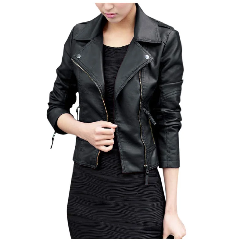 haoricu Ladies Up Leather Outwear Women'