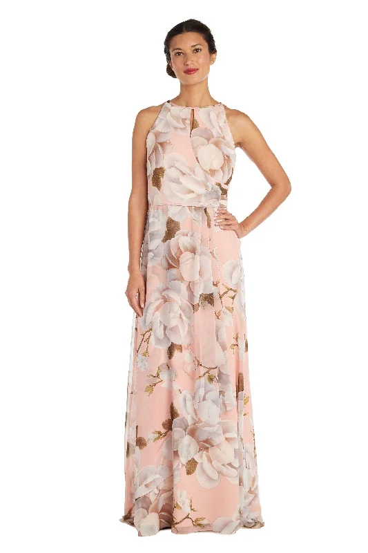 R&M Richards 7089P Long Petite Floral Print Dress