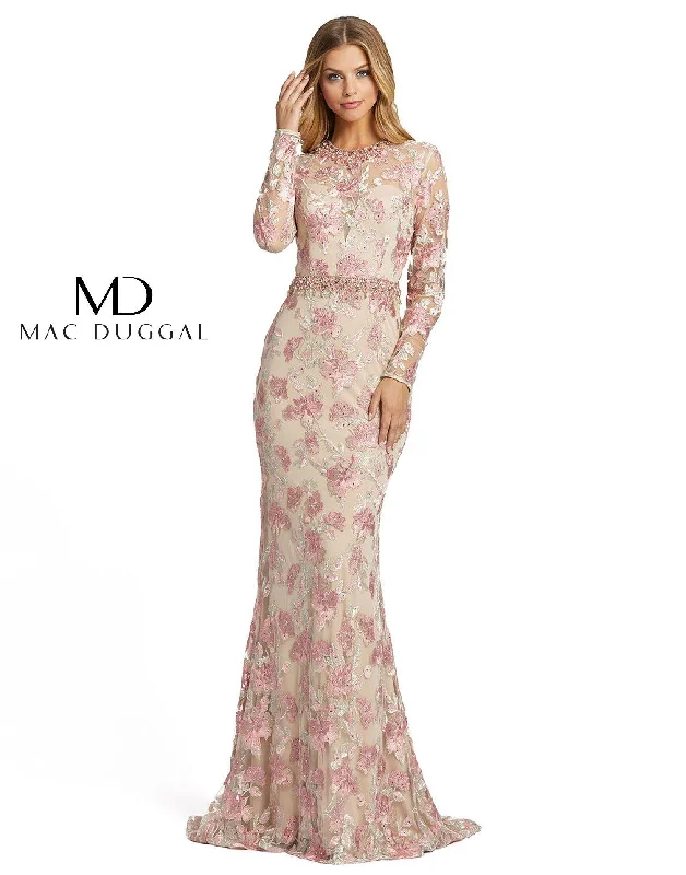 Mac Duggal Fitted Long Sleeve Evening Formal Dress