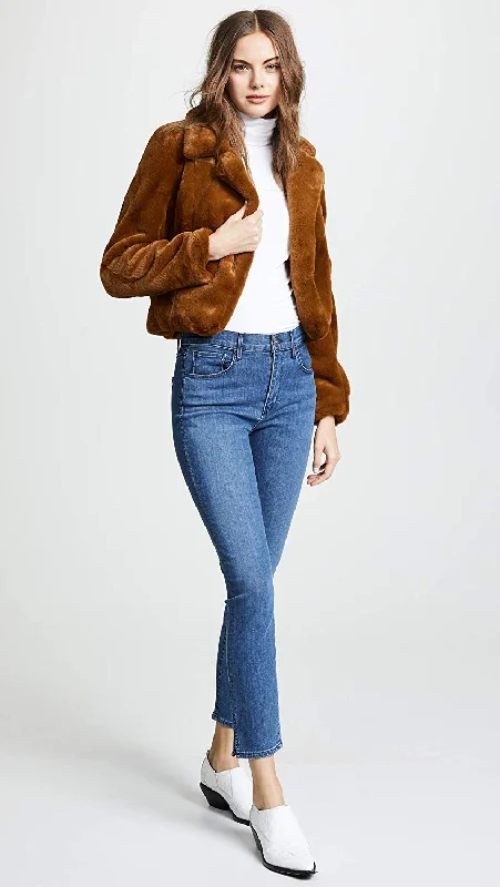 [BLANKNYC] Blank Denim Women's Cropped Faux Fur Jacket