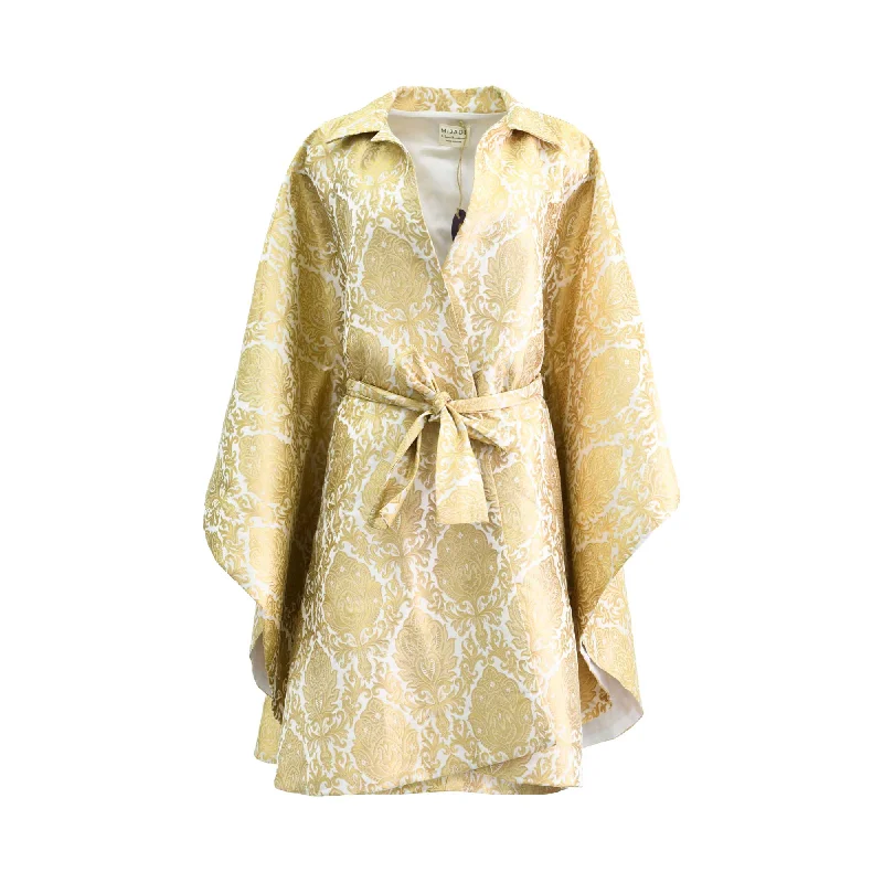 Mijade Fashion Women's Gold & Off-white Jacket, Free Size