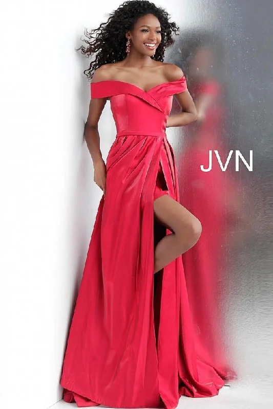 Jovani 64244 Long Off Shoulder Prom Dress