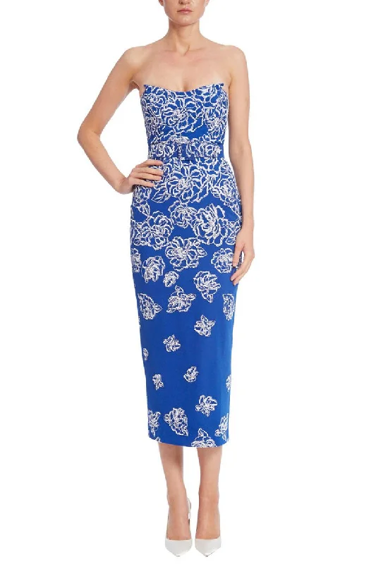 Badgley Mischka SC3936 Short Fitted Beaded Cocktail Midi Dress