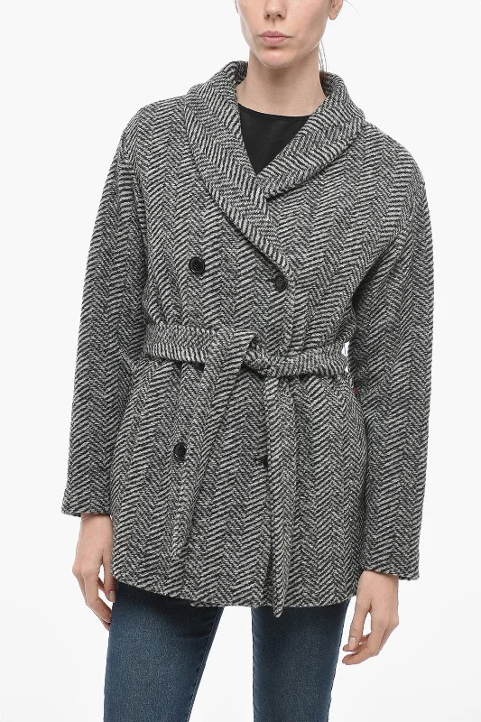 Woolrich Belted Double Breasted WOOLEN Coat