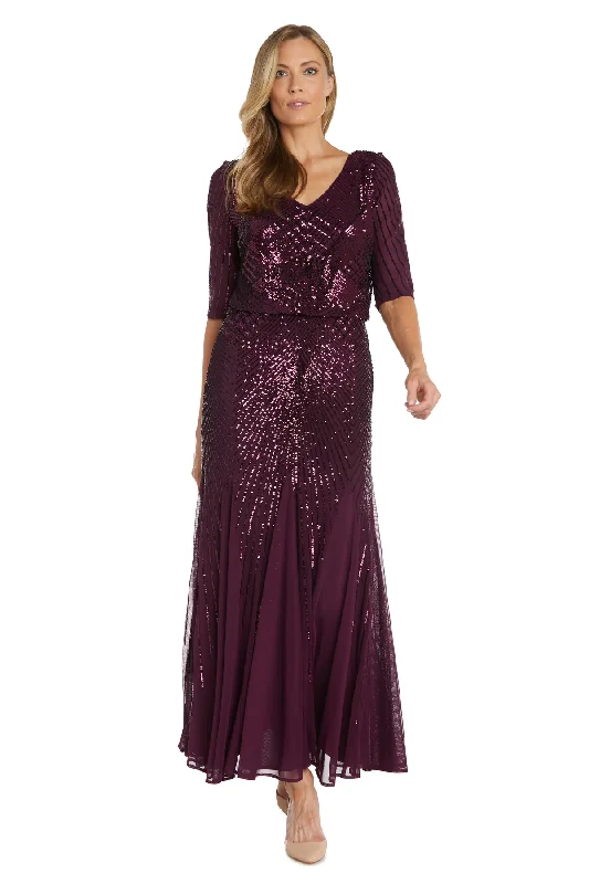 R&M Richards 9788 Formal Sequined Beaded Long Dress