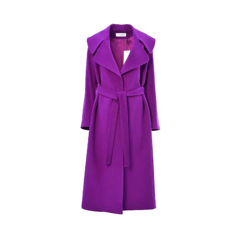 Black By Mz Women's Magenta Coat With Belt