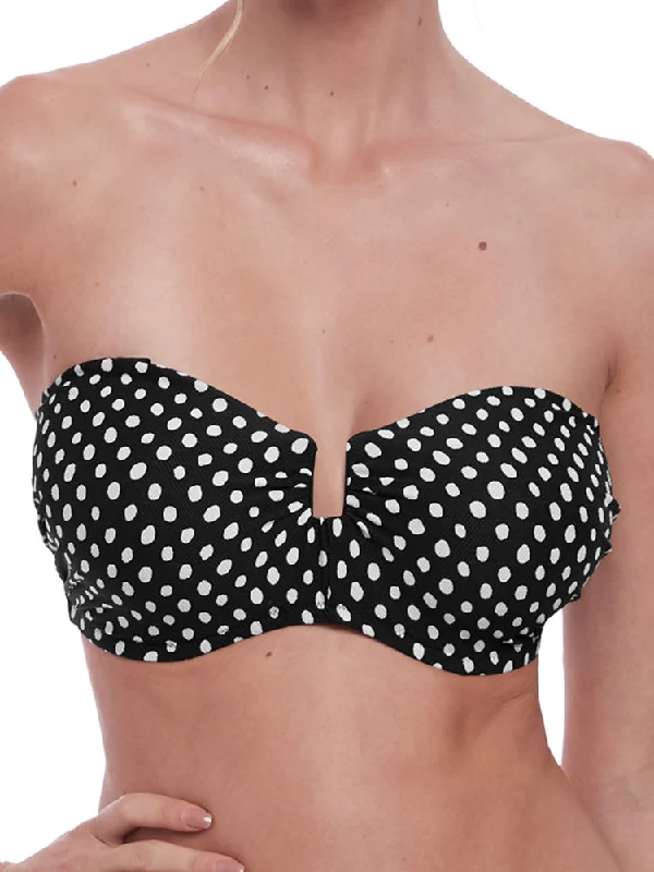 Santa Monica Bandeau Bikini Top - Black/White