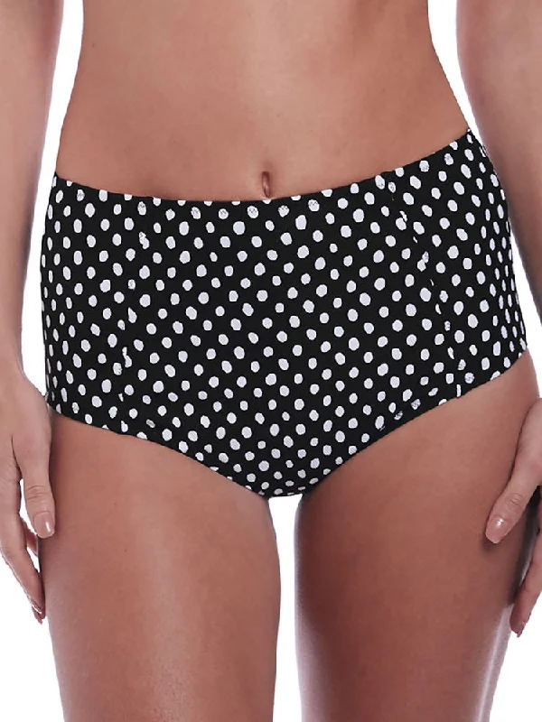 Santa Monica High Waisted Bikini Brief - Black/White