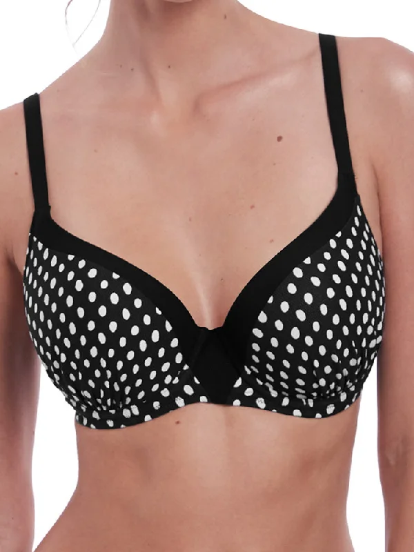 Santa Monica Moulded Bikini Top - Black/White