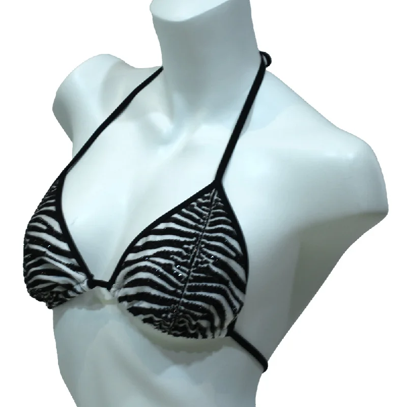 Roberto Cavalli Zebra Triangle Swimwear White/Black Size Medium White/Black