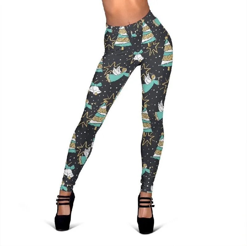 Angel Christmas Print Pattern Women Leggings