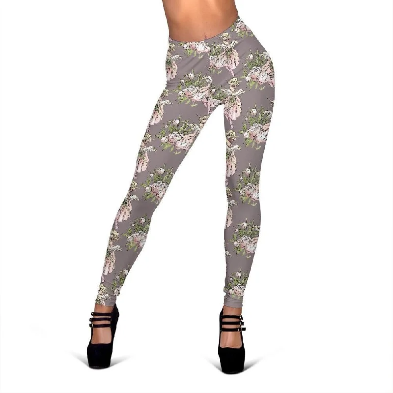 Angel Floral Print Pattern Women Leggings