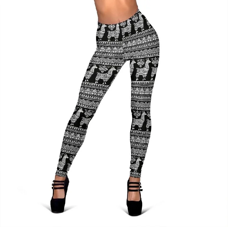 Aztec Llama Pattern Print Women Leggings