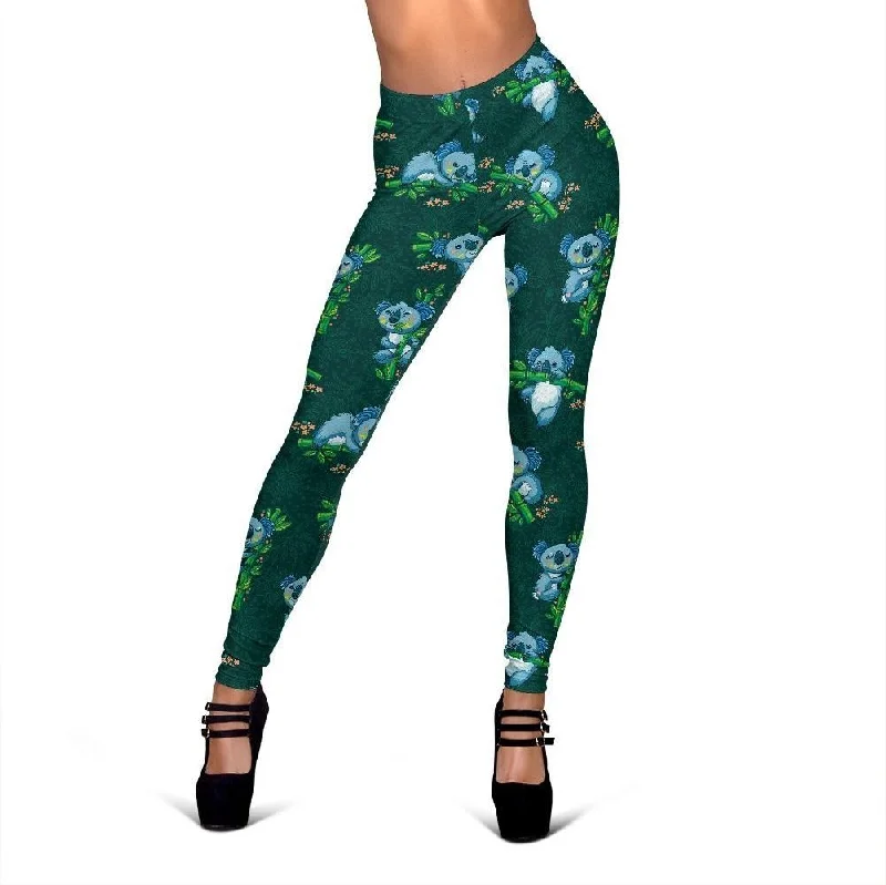 Bamboo Koala Pattern Print Women Leggings