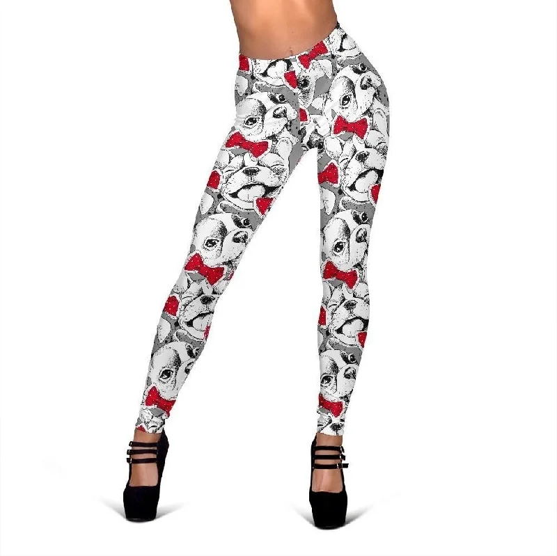 Bulldog Tuxedo Pattern Print Women Leggings