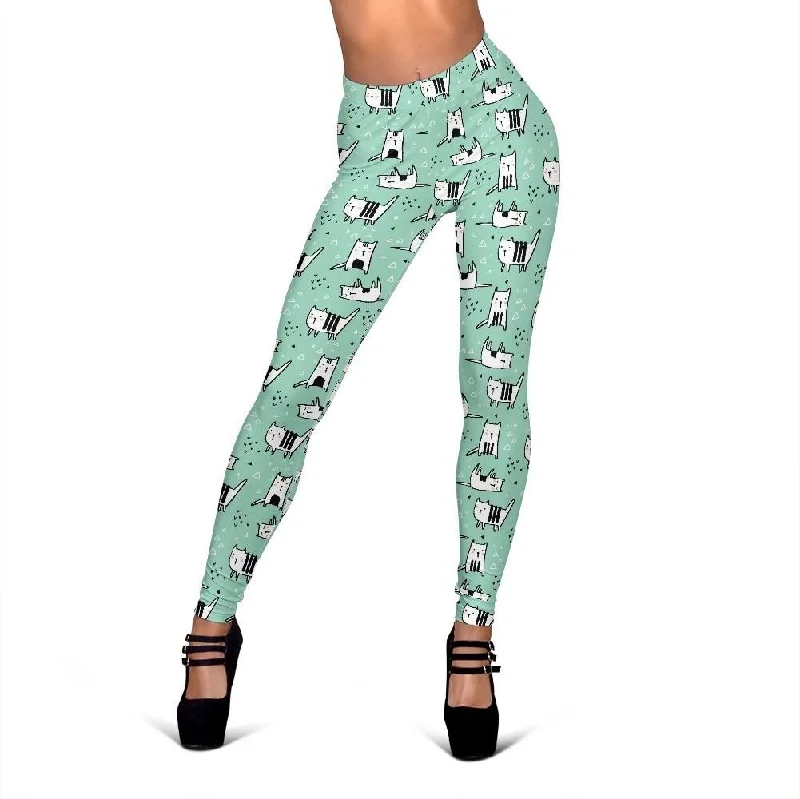 Cat Kitten Pattern Print Women Leggings