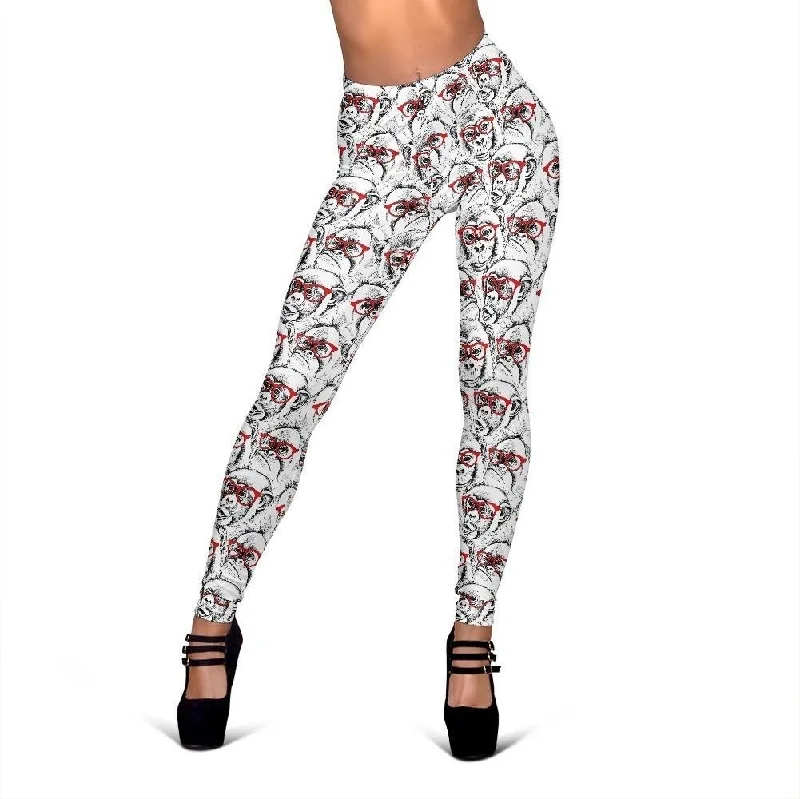 Chimp Monkey Pattern Print Women Leggings