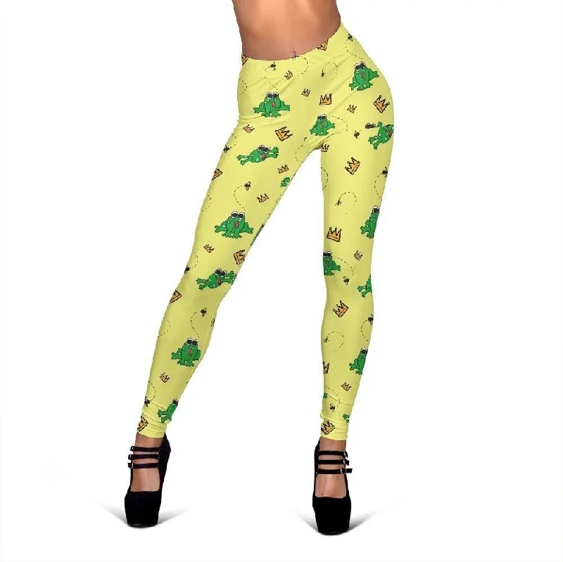 Crown Prince Frog Pattern Print Women Leggings