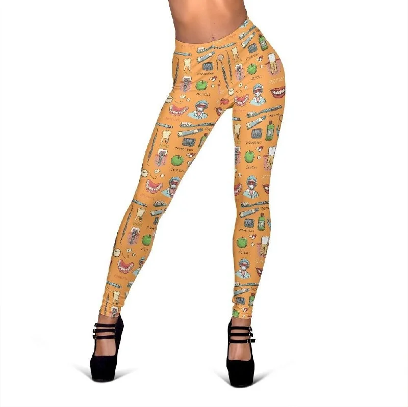 Dental Dentist Dentistry Tooth Pattern Print Women Leggings